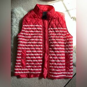 Talbots Pink & White Striped Vest